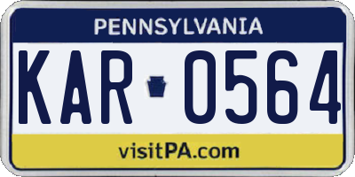 PA license plate KAR0564