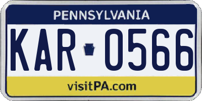 PA license plate KAR0566