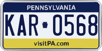 PA license plate KAR0568