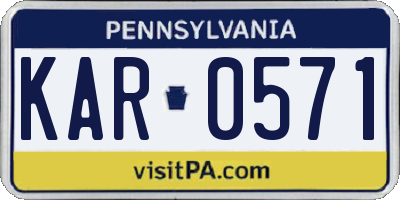 PA license plate KAR0571