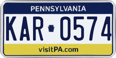 PA license plate KAR0574