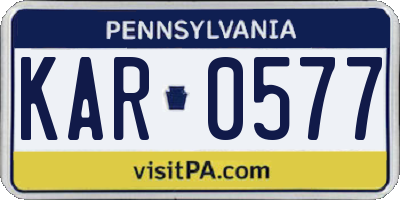 PA license plate KAR0577