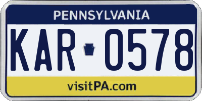 PA license plate KAR0578