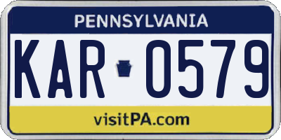 PA license plate KAR0579