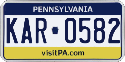 PA license plate KAR0582