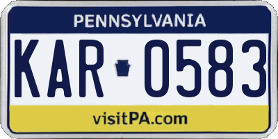 PA license plate KAR0583