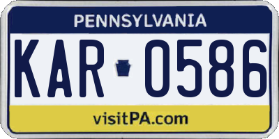 PA license plate KAR0586