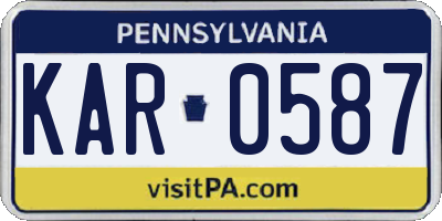 PA license plate KAR0587