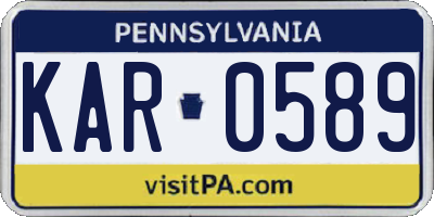 PA license plate KAR0589