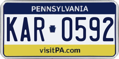 PA license plate KAR0592