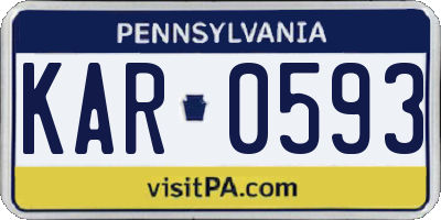 PA license plate KAR0593