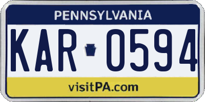 PA license plate KAR0594