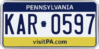 PA license plate KAR0597