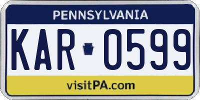 PA license plate KAR0599