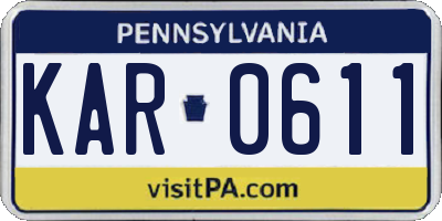 PA license plate KAR0611