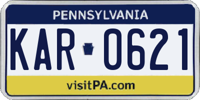 PA license plate KAR0621