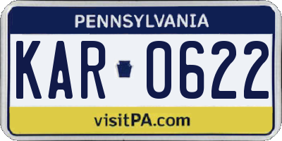 PA license plate KAR0622