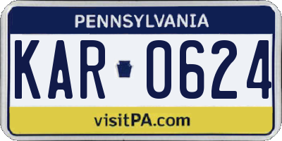 PA license plate KAR0624