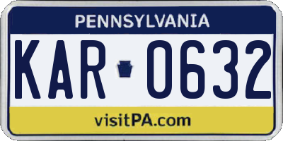 PA license plate KAR0632