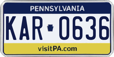 PA license plate KAR0636
