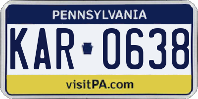 PA license plate KAR0638