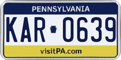 PA license plate KAR0639