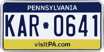 PA license plate KAR0641