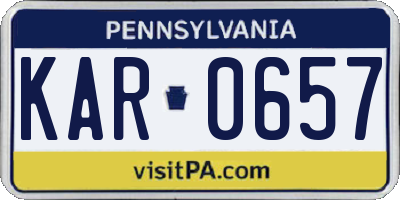 PA license plate KAR0657