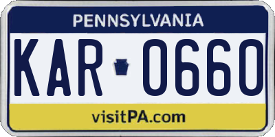 PA license plate KAR0660