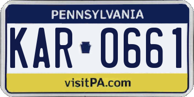 PA license plate KAR0661