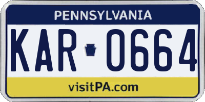 PA license plate KAR0664
