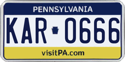 PA license plate KAR0666