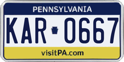 PA license plate KAR0667