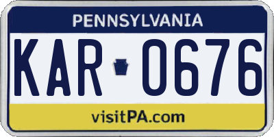 PA license plate KAR0676