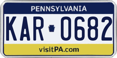 PA license plate KAR0682