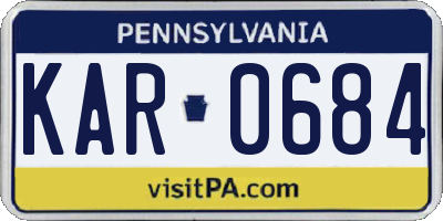 PA license plate KAR0684