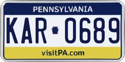 PA license plate KAR0689