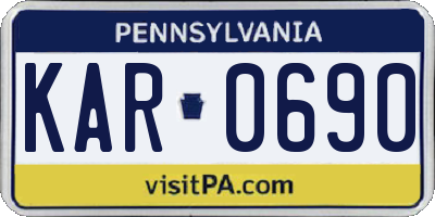 PA license plate KAR0690