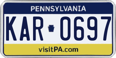 PA license plate KAR0697