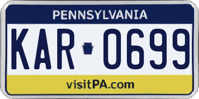 PA license plate KAR0699
