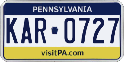 PA license plate KAR0727