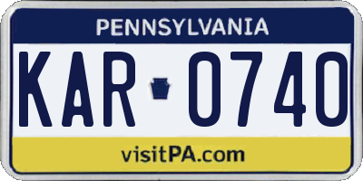 PA license plate KAR0740