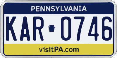 PA license plate KAR0746