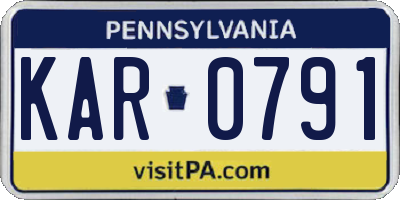 PA license plate KAR0791
