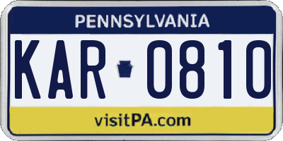 PA license plate KAR0810