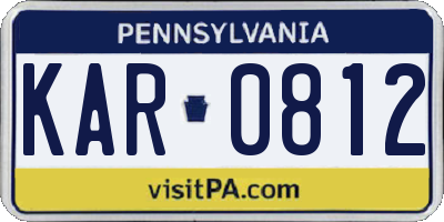 PA license plate KAR0812