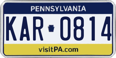 PA license plate KAR0814
