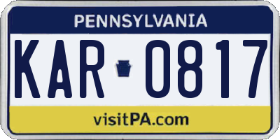 PA license plate KAR0817