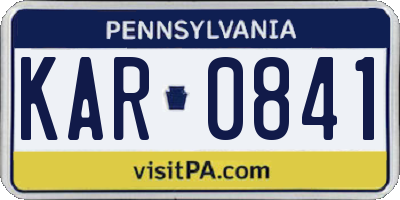PA license plate KAR0841