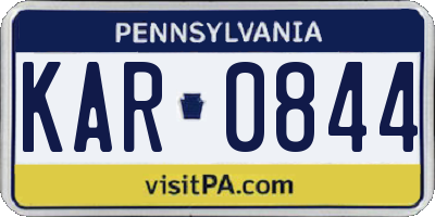 PA license plate KAR0844